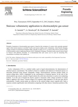 Staircase Voltammetry Application to Electrocatalytic Gas Sensor