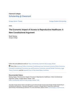 The Economic Impact of Access to Reproductive Healthcare: a New Constitutional Argument