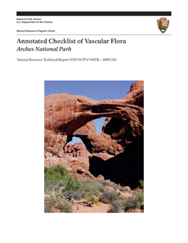 Annotated Checklist of Vascular Flora, Arches National Park