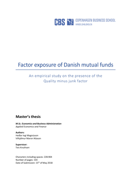 Factor Exposure of Danish Mutual Funds