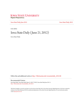DARK Volume 207 | Number 156 | 40 Cents | an Independent Student Newspaper Serving Iowa State Since 1890