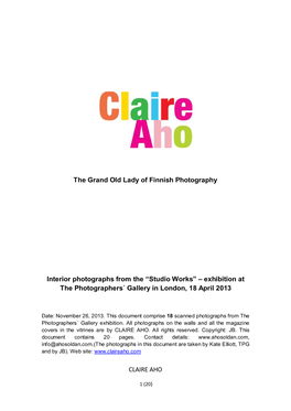 The Opening of the Exhibition Claire
