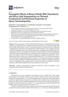 Synergistic Effects of Boron Nitride (BN) Nanosheets and Silver (Ag) Nanoparticles on Thermal Conductivity and Electrical Properties of Epoxy Nanocomposites