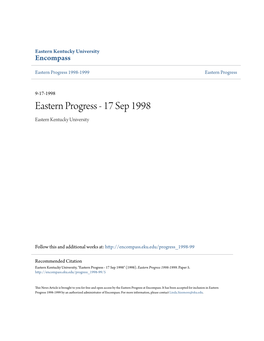 Eastern Progress 1998-1999 Eastern Progress