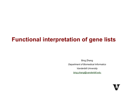 Functional Interpretation of Gene Lists