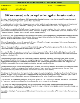 SBY Concerned, Calls on Legal Action Against Forestarsonists