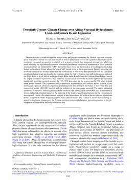 Seasonal Hydroclimate Trends and Sahara Desert Expansion