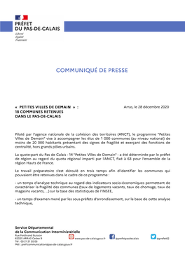 Communiqué De Presse