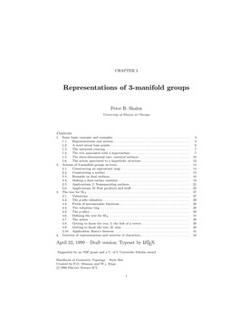 Representations of 3-Manifold Groups