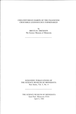 Chelonivorous Habits of the Paleocene Crocodile Leidyosuchus Form/Dab/Lis