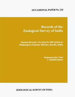 OCCASIONAL PAPER No,. 242 ZOOLOGICAL SURVEY ,OF INDIA