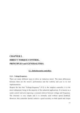 CHAPTER 2. DIRECT TORQUE CONTROL. PRINCIPLES and GENERALITIES