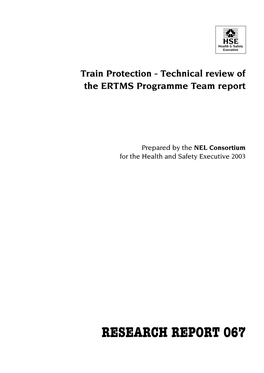 Train Protection - Technical Review of the ERTMS Programme Team Report