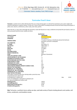 Tartrazine Food Colour