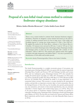Proposal of a Non-Lethal Visual Census Method to Estimate Freshwater Stingray Abundance