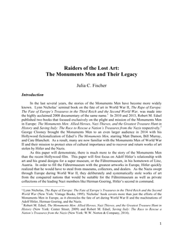 Raiders of the Lost Art Paper