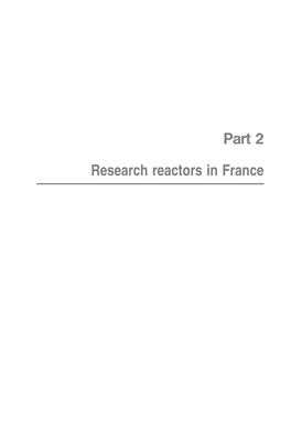 Research Reactors in France