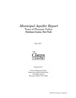 Municipal Aquifer Report Town of Pleasant Valley Dutchess County, New York