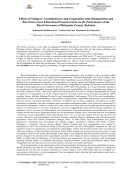 Effects of Villagers' Contribution to and Cooperation with Organizations