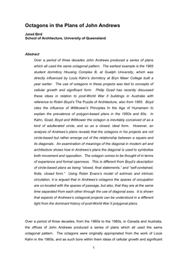 Octagons in the Plans of John Andrews