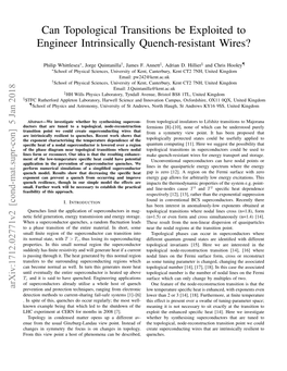 Can Topological Transitions Be Exploited to Engineer Intrinsically Quench-Resistant Wires?