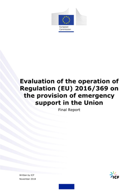 Evaluation of the Operation of Regulation (EU) 2016/369 on the Provision of Emergency Support in the Union Final Report