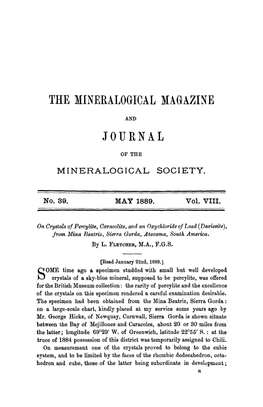 THE MINERALOGICAL MAGAZINE Journhl