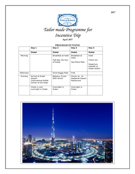 Dubai Itinerary