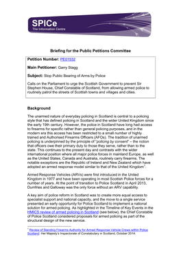 Petition Briefings with Petitioners Or Other Members of the Public