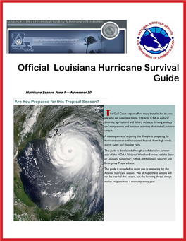 Official Louisiana Hurricane Survival Guide T