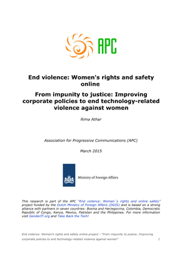 Improving Corporate Policies to End Technology-Related Violence Against Women