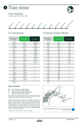 From Redland to Avonmouth to Bristol Temple Meads