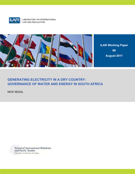 Generating Electricity in a Dry Country: Governance of Water and Energy in South Africa