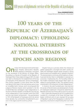 100 Years of Diplomatic Service of the Republic of Azerbaijan
