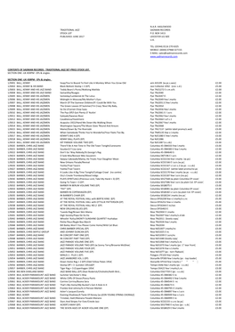 N.A.R. Haslewood Traditional Jazz Sadman Records Stock List P.O