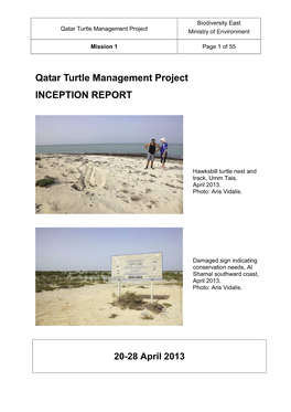 Qatar Turtle Management Project INCEPTION REPORT