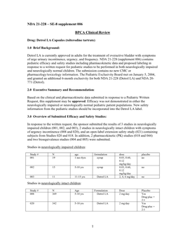 N21-228S006 Tolterodine Tartrate Clinical 2 BPCA