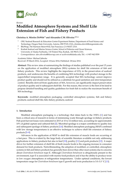 Modified Atmosphere Systems and Shelf Life Extension of Fish