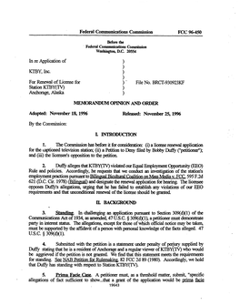 Federal Communications Commission___FCC 96-450 in Re