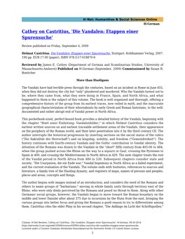 Cathey on Castritius, 'Die Vandalen: Etappen Einer Spurensuche'