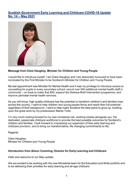 Scottish Government Early Learning and Childcare COVID-19 Update No