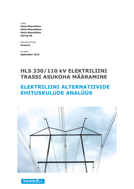 Elektriliini Alternatiivide Ehituskulude Analüüs