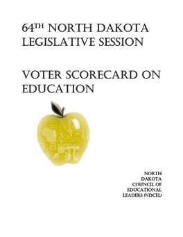 64Th North Dakota Legislative Session Voter Scorecard