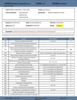 TAXON:Majidea Zanguebarica J. Kirk Ex Oliv. SCORE:2.0 RATING:Evaluate