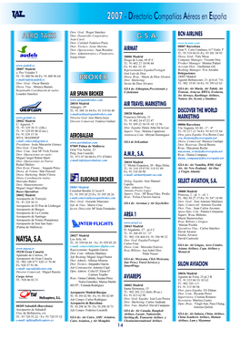 2007-Directoriocompañíasaéreas En España