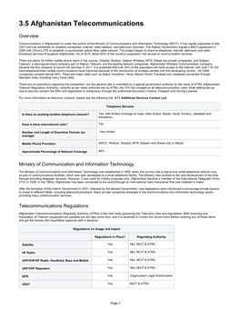 3.5 Afghanistan Telecommunications