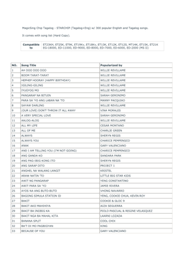 Magicsing Chip Tagalog - STARCHIP (Tagalog+Eng) W/ 300 Popular English and Tagalog Songs