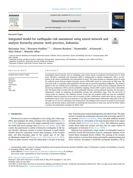 Integrated Model for Earthquake Risk Assessment Using Neural Network and Analytic Hierarchy Process: Aceh Province, Indonesia