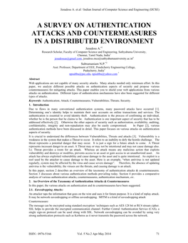 A Survey on Authentication Attacks and Countermeasures in a Distributed
