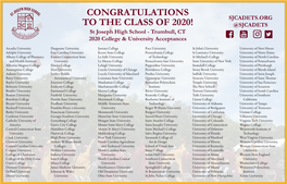 Congratulations to the Class of 2020!